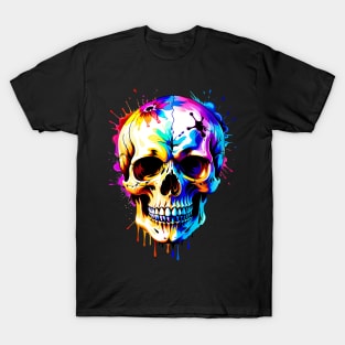 Colored Skull Design in Vibrant Vector Style T-Shirt